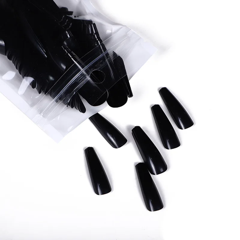 100 шт Искусственные ногти однотонные Цвет длинные балерина простой накладные