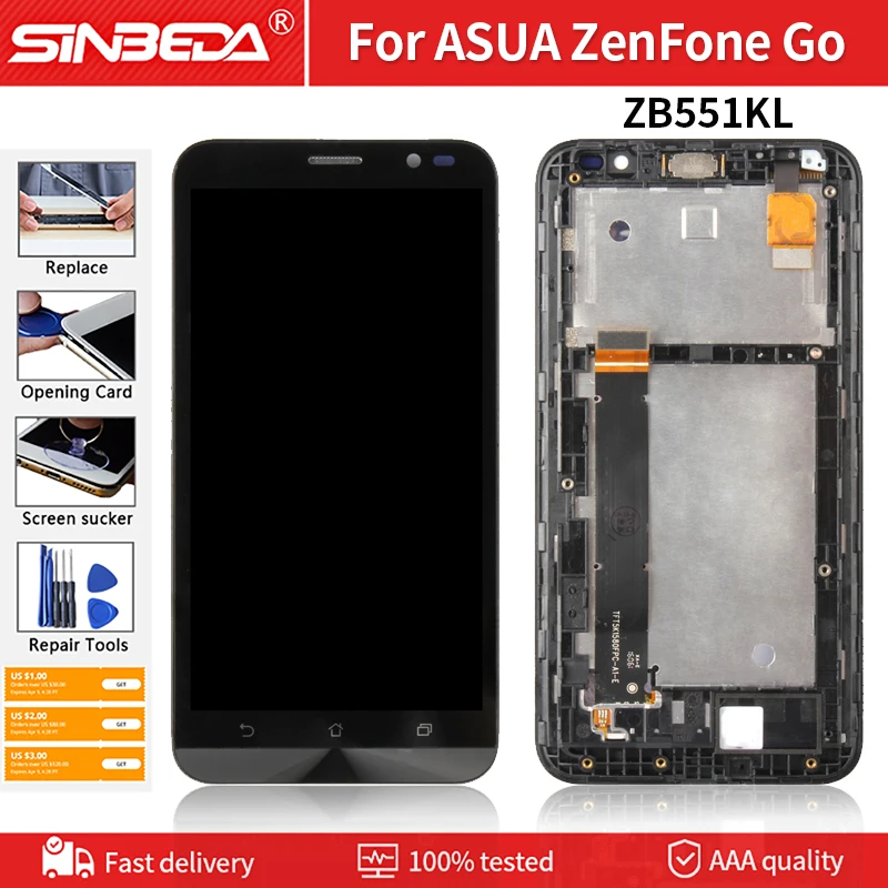 

Original LCD For ASUS Zenfone Go TV X013D ZB551KL LCD Display Touch Screen Assembly With Frame For ASUS GO TV LCD 5.5"