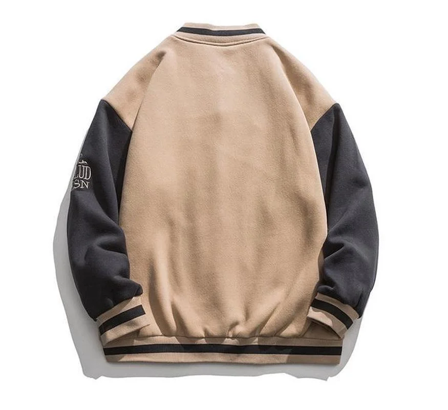 

za 2021 hip-hop baseball jacket letters embroidery patchwork Korean streetwear college rock jacket varsity jacket bomber jacket