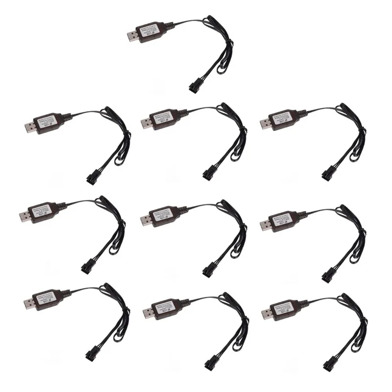 

Banggood 10PCS 6.4V/7.4V 600mA USB SM-3P plug Charger with charge lamp For Electric Plane Car Toy NiMH NiCD RC Battery charger