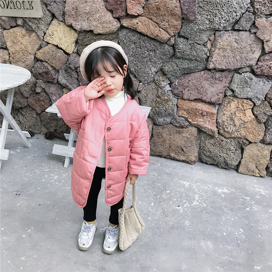 Детские куртки и пальто в Корейском стиле для девочек модная повседневная