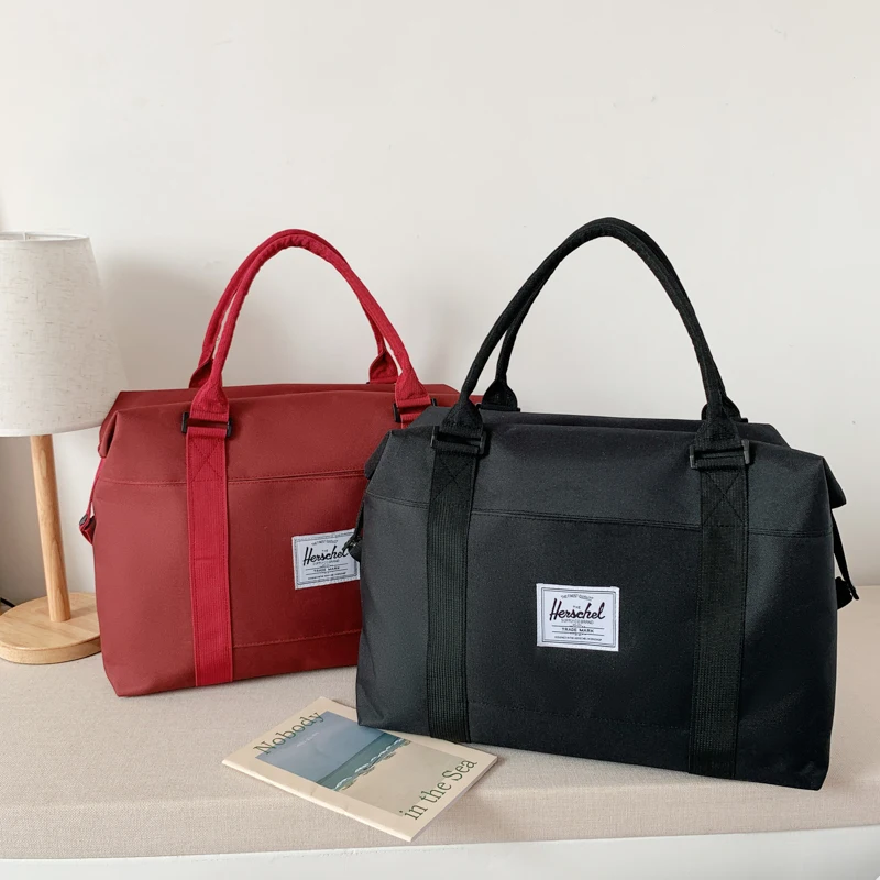 

Fashion Casual Solid Color Nylon Material Travel Hiking Top-Handle Bags Clothes Phone Sundries Storage Shoulder Tote Handbags