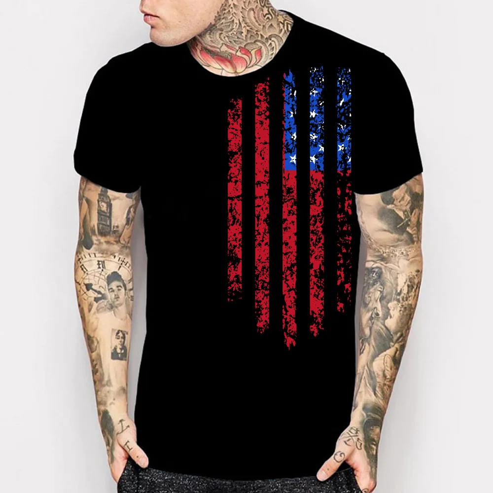 

United States Vintage Flag The Stars and Stripes Printed T-Shirt. Summer Cotton Short Sleeve O-Neck Mens T Shirt New S-3XL