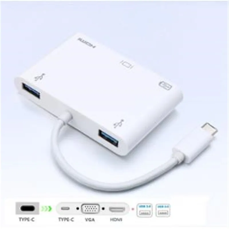 USB-C USB 3.1 Type C к HDMI Digital AV VGA OTG и Female Адаптер зарядного устройства для нового Mac book Pro |