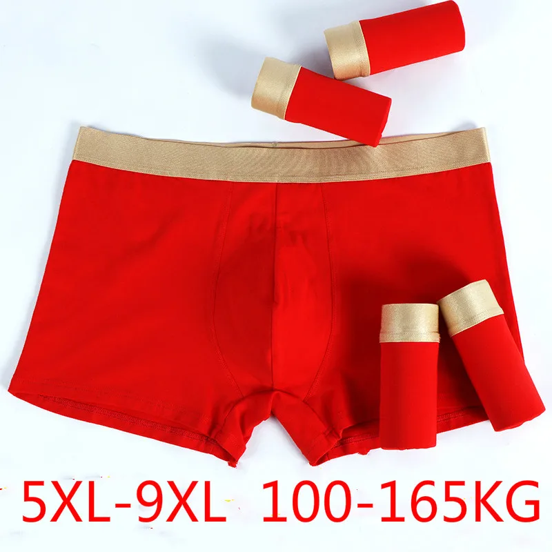 Красное нижнее белье мужские боксеры шорты из хлопка удобные для тела красные