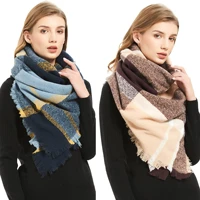 hot sale autumn and winter 2021 new european and american keep warm shawl plaid square scarf