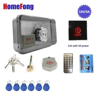 homefong smart electronic lock door access control system with exit button 3a power supply unlock card