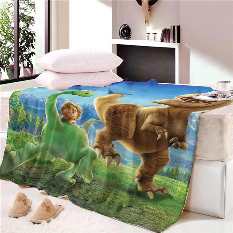 

New Cartoon dinosaur Throw Blanket Thicking Lunch break blanket Blanket for Couch Flowers Printed Soft Throw Travel CB71