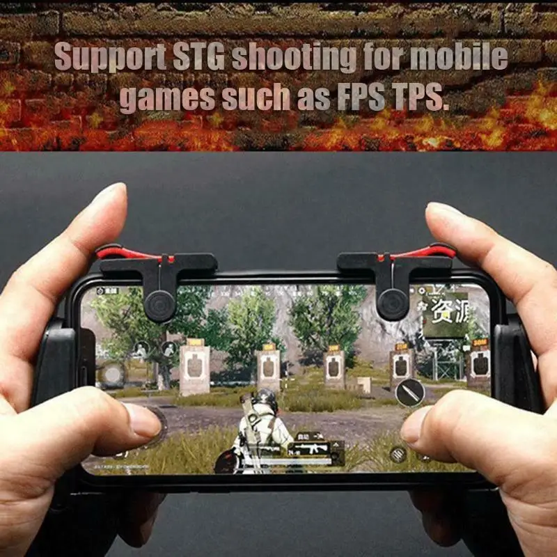2Pcs Mobile Phone Gaming Trigger Gamepad PUBG Button Handle For L1R1 Shooter Controller Keypads Grip For IPhone Android Phone