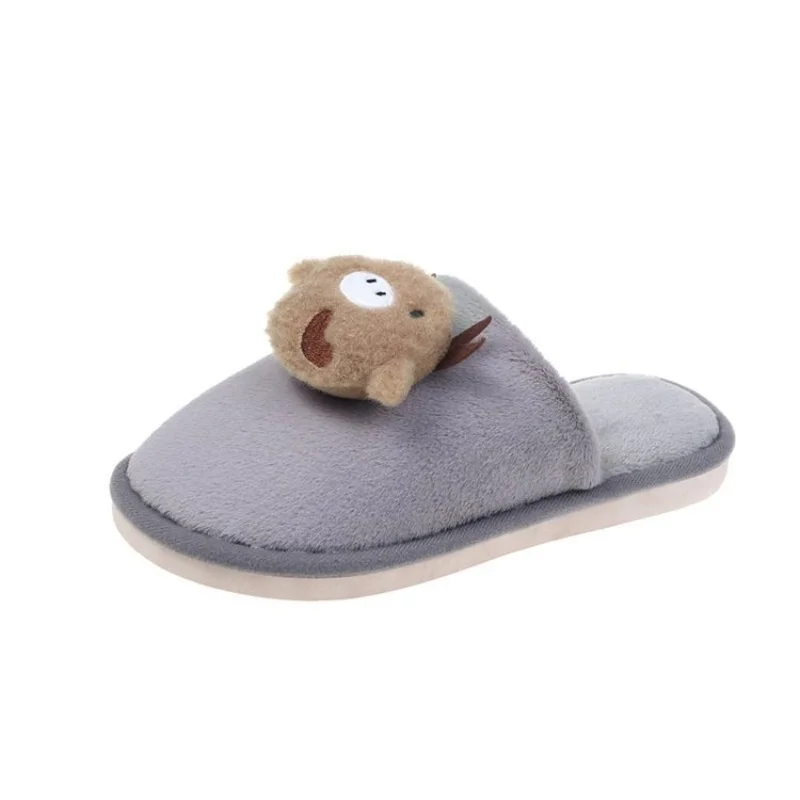 New Home Cute Cow Cotton Slippers Ladies Autumn and Winter Comfortable Slippers Furry Slippers Women Fashion Women's Shoes