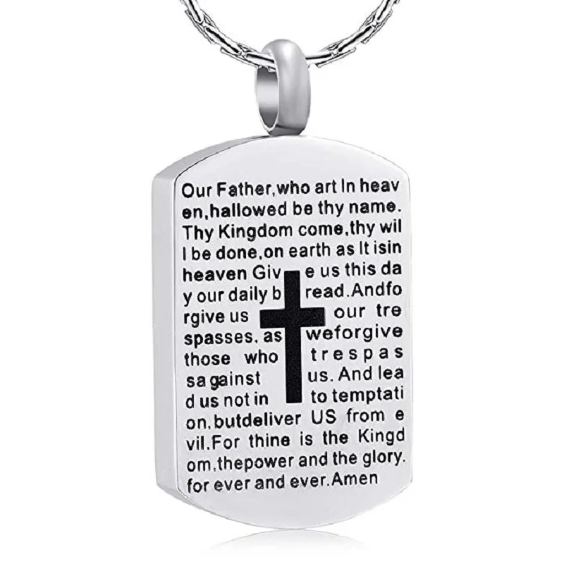 X049 Библейский и религиозный крест напечатанный собачий тег Мемориальный урн