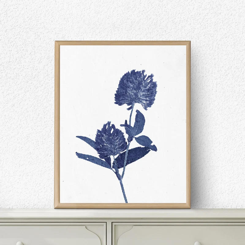 

Pressed Blue Wild Flowers Wall Art Canvas Painting Hampton Style Posters Botanical Prints Blue and White Pictures Home Decor