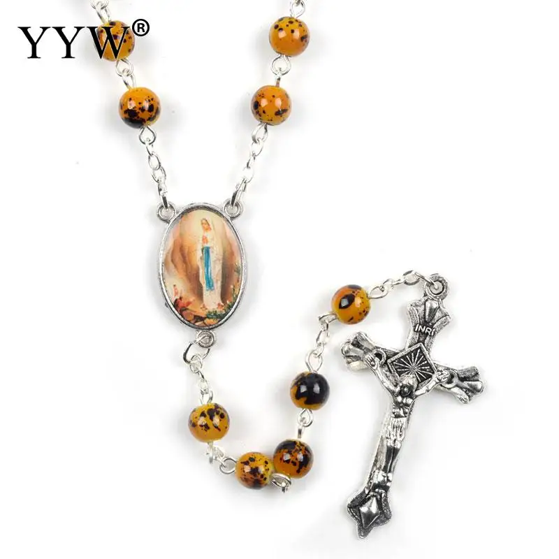 Ожерелье с синими стеклянными бусинами маленький размер 6 мм для мужчин и женщин |