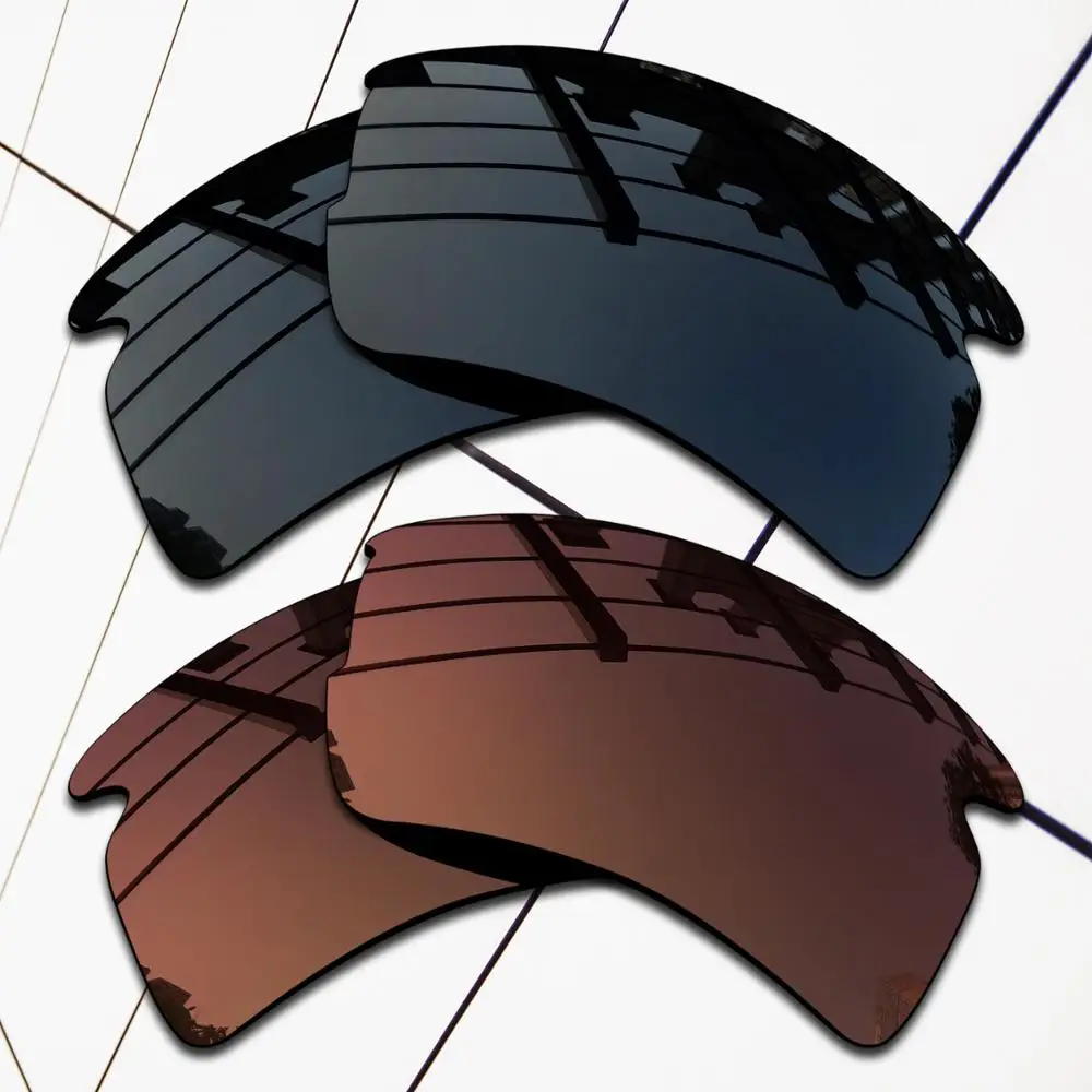 E.O.S 2 Pairs siyah ve kahverengi için polarize yedek lensler Oakley Flak 2.0 XL OO9188 güneş gözlüğü