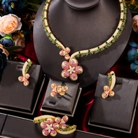 kellybola noble luxury zircon flower 4pcs high quality womens wedding anniversary dubai bride exclusive design jewelry set
