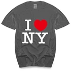 Футболка мужская, с круглым вырезом и надписью I Love new York NY