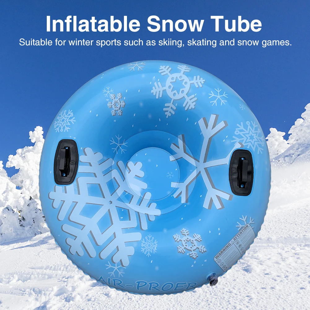 

47inch Snowboard Heavy Duty Inflatable Snow Tube Outdoor Entertainment With Handles For Kids Adults Freeze Resistant PVC