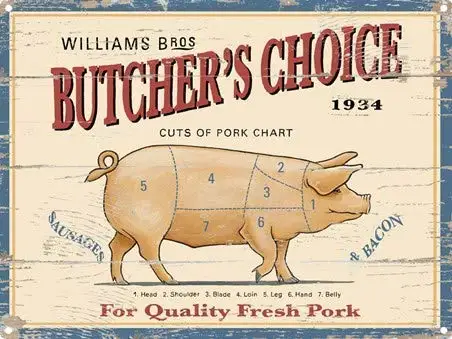L Руководство BUTCHER'S винтажные металлические вывески срезанная говядина корова курица свинина утка плакат кухня декоративные тарелки табличка наклейки на стену N286 - Цвет: L