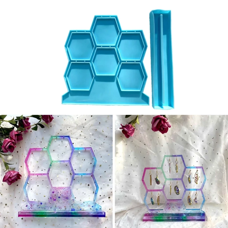 

Сотовая силиконовая форма для рамы сережек, используемая для изготовления ледяных печенья, тортов, конфет и шоколада для рукоделия