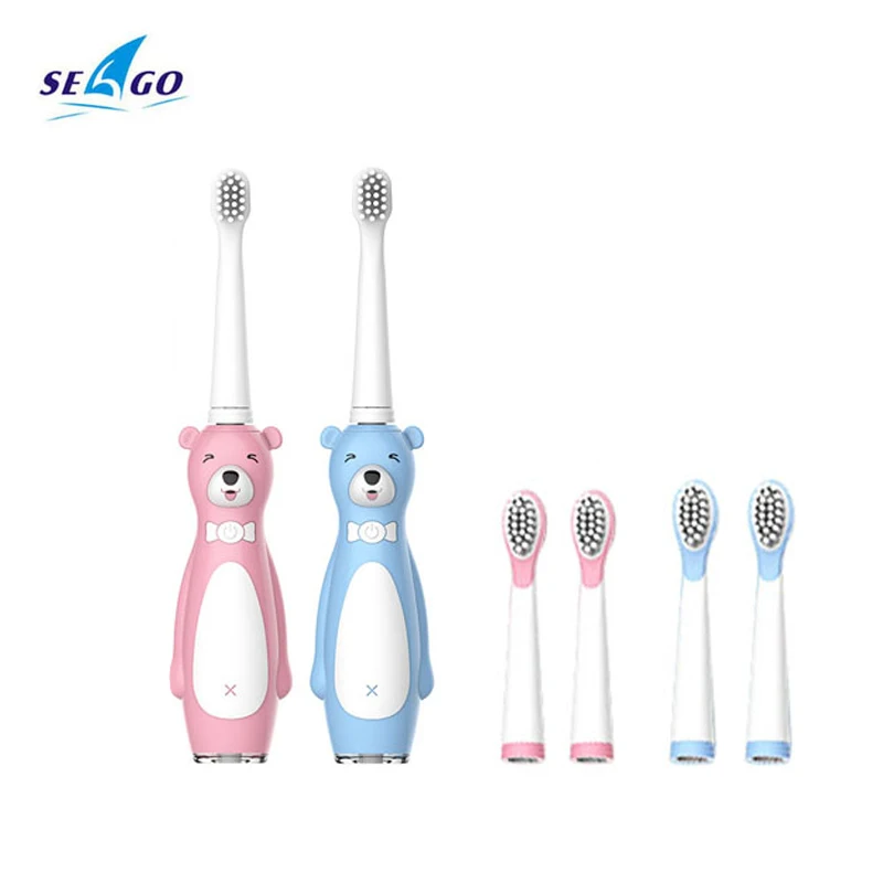 

Kids Electric Toothbrush Waterproof Sonic Brush Cartoon Bear Design for Baby with 2 Mins Timer Funtion Soft Bristles Gum Massage