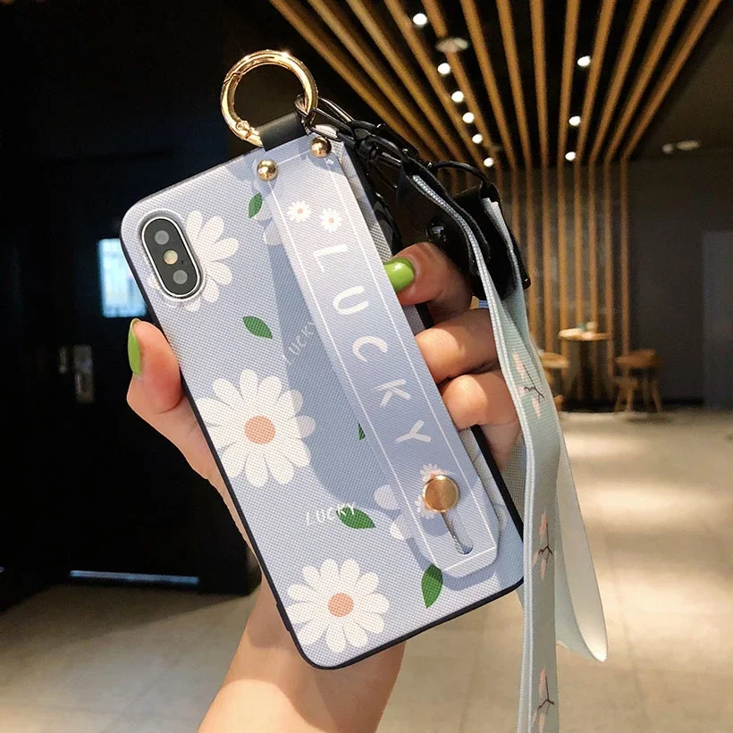 Держатель подставка ремешок чехол для Xiao mi CC9 CC9E mi 6X 5X A3 Lite A2 A1 9 8 SE Red mi 6 Note 7 5 Pro S2 чехлы на запястье - Цвет: Daisy