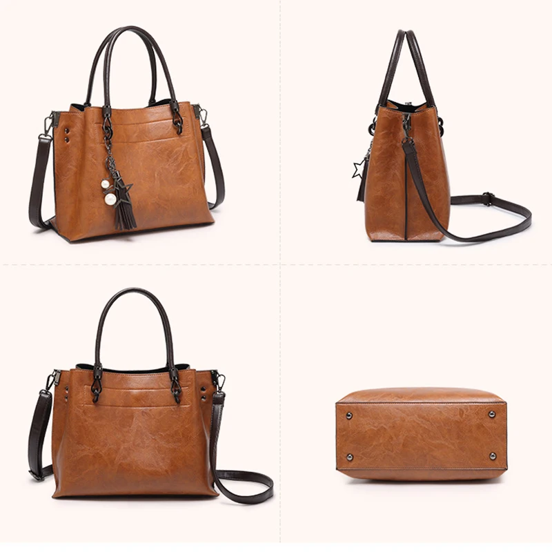 Женская сумка ведро из ПУ кожи с кисточкой| |