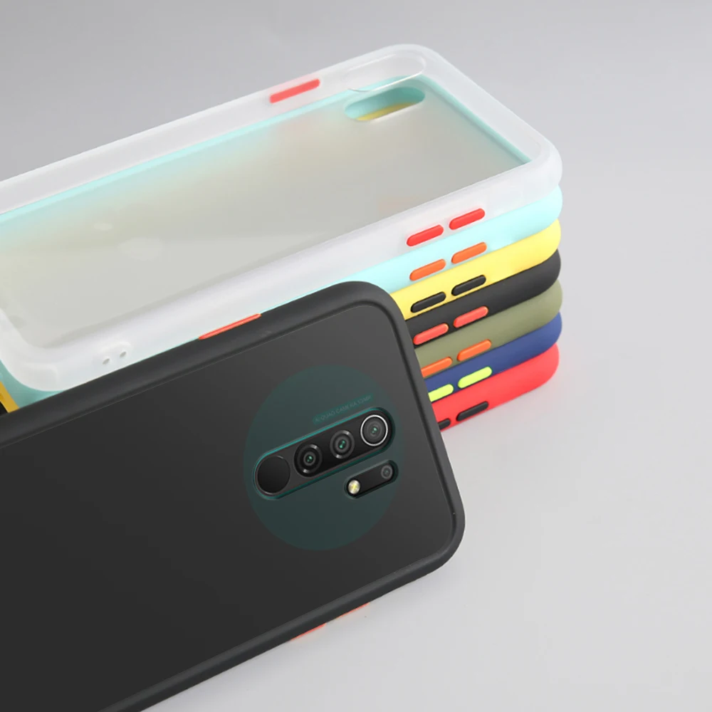 

Transparent matte color frame mobile phone case for Xiaomi Redmi 10 CC9 CC9E 9 Note 6 7 7S 7A 8 8A 8T K20 9 9T 10 Pro Lite case