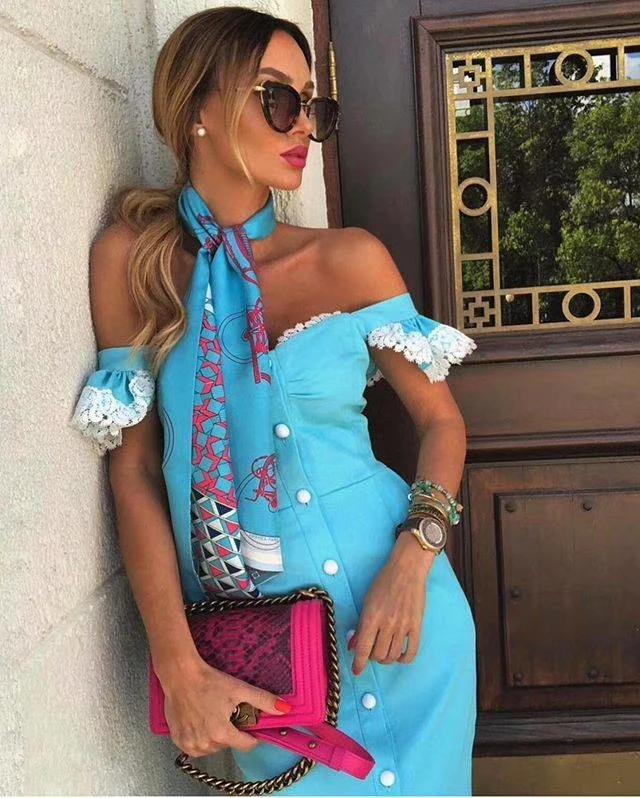 

Top Quality Summer Fashion Sexy V Neck Lace Knee Length Midi Bandage Dress 2020 Designer Elegant Evening Party Dress Vestido