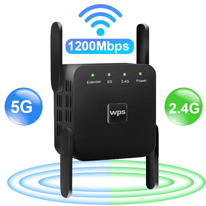 

5Ghz Wireless WiFi Repeater 1200Mbps Router Wifi Booster 2.4G Wifi Long Range Extender 5G Wi-Fi Signal Amplifier Repeater Wifi