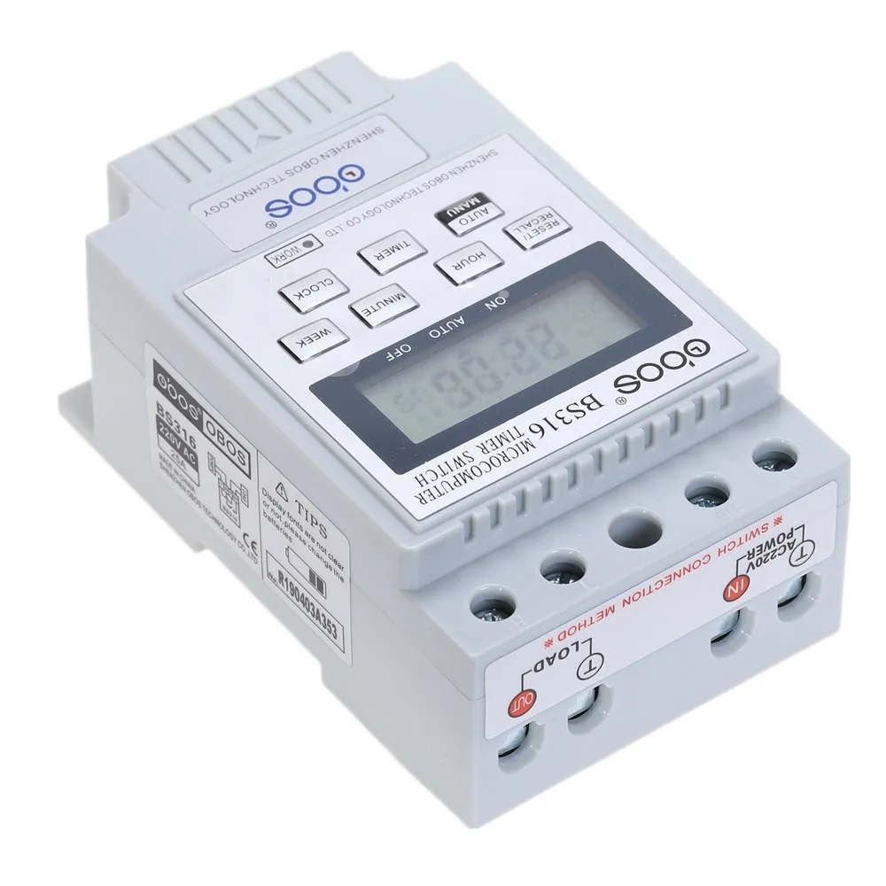 Новый цифровой таймер KG316T AC 220 В 50 Гц/60 Гц 25A на din рейке|220v rail|switch timerswitch timer 220v |