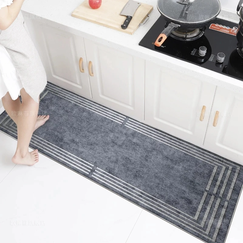 

Tapis Kitchen Carpets Oil-Absorbent Rugs Long Household Non-Slip Dirt-Resistant Home Floor Mats Alfombra ковер Tapetes De Sala