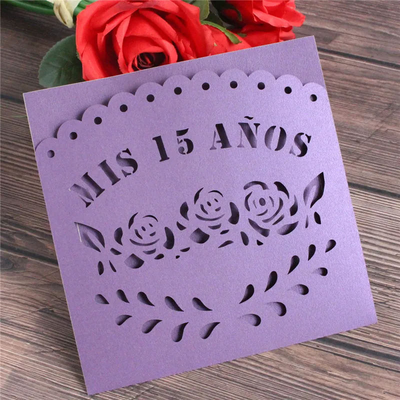 15 лет вечерние открытки на день рождения с цифровым цветком и кружевами