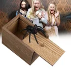 Деревянная коробка для розыгрышей с пауком, наполнитель для розыгрыша, шуток, страха, пугания, интересные игрушки в подарок для ребенка 2020