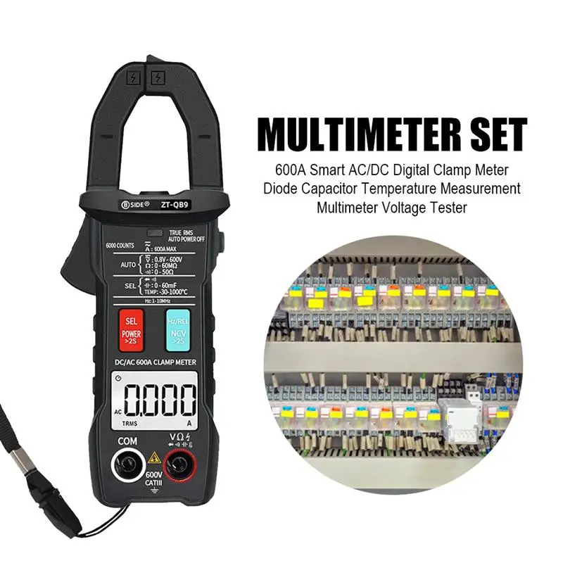 

BSIDE Multimeter Set 600A Smart AC/DC Digital Clamp Meter Diode Capacitor Temperature Measurement Multimeter Voltage Tester