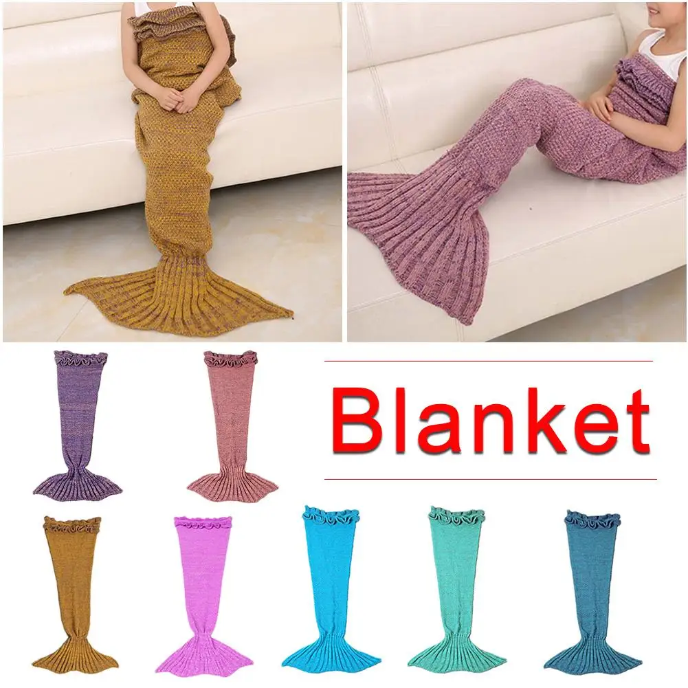 

Blanket Fishtail Knitted Air Conditioning Blanket Sofa Wool Blanket Knitted Blankets For Office Nap Blanket