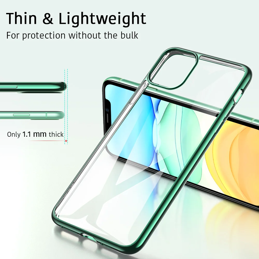 ESR Мягкий чехол из ТПУ для iPhone 11 Pro Max, Роскошный чехол с рамкой для телефона, тонкий прозрачный гибкий силиконовый чехол для iPhone 11 11 Pro