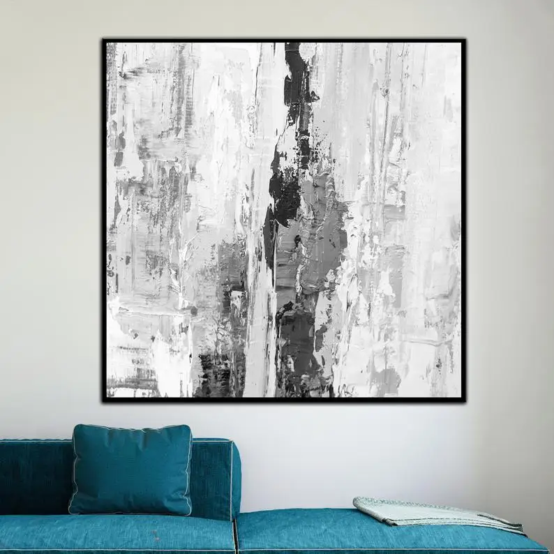 

Oil Painting Abstract Oversize Canvas Wall Art Black and White Painting Calming Abstract Paintingon Canvas Custom Order Listing
