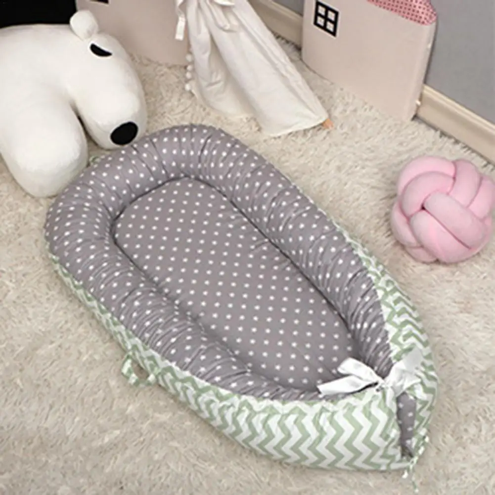 

Portable Baby Bed Soft Newborn Lounger Adjustable Baby Nest