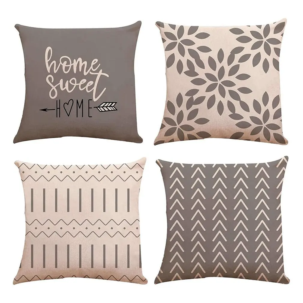

Leather Velvet Pillowcase Linen Pillow Four-piece Modern Chair Sofa Pillowcase DIY Pillow Single-sided Double-sided