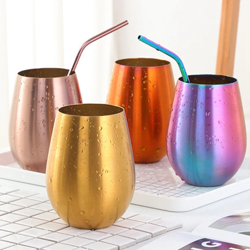 Promotion! 500Ml Beer Wine Cup Tumbler Cocktail Juice Milk Metal Drinking Mug | Дом и сад
