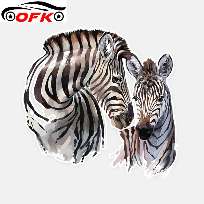 

Fun Animal Two Zebras Horse PVC Car Sticker Decal Decor Graphical 13CM*12.5CM