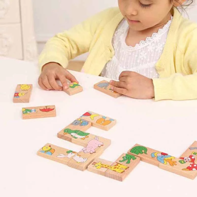 15 шт./компл. Детская игрушка с рисунком животных строительная последовательность