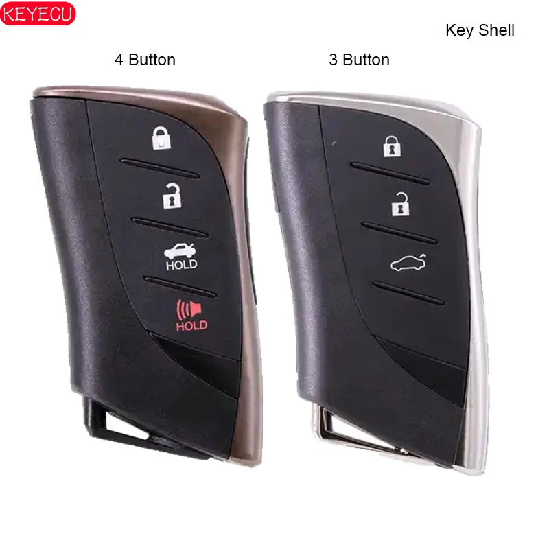 

Чехол KEYECU для смарт-ключа с дистанционным управлением, чехол с 3 кнопками/4 кнопками для Lexus ES350 LS500h 2018 2019 TOY12