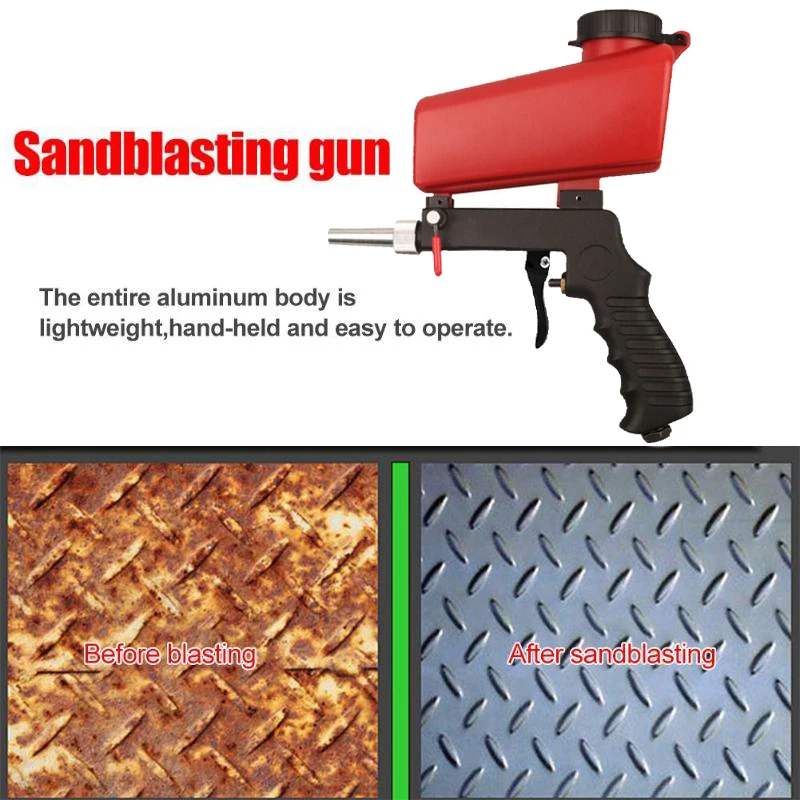 

Adjustable Sandblasting Gun 90psi Portable Sand Blaster Sand Blasting Machine Gravity Small Handheld Pneumatic Blasting Gun Set