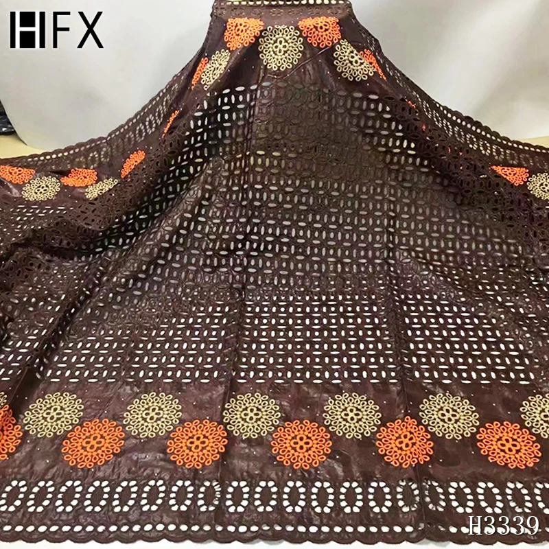 HFX желтый высококачественный 2020 Африканский базин богатая ткань модная вышивка