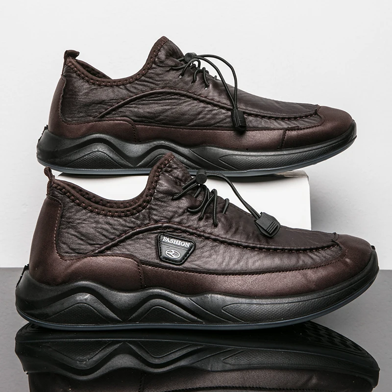 

FIXSYS Winter Fur Man Casual Shoes Warm Plush Outdoor Sneakers Fashion Mens Walking Shoes Leather Trainers Casual Office Shoes
