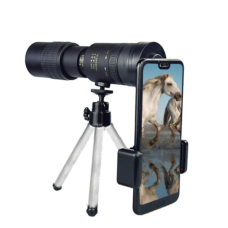 

2PCS 4K 10-300X40mm Super Telephoto Zoom Monocular Telescope Portable Telescopio Camping Hunting Night Vision Telephoto + Tripod