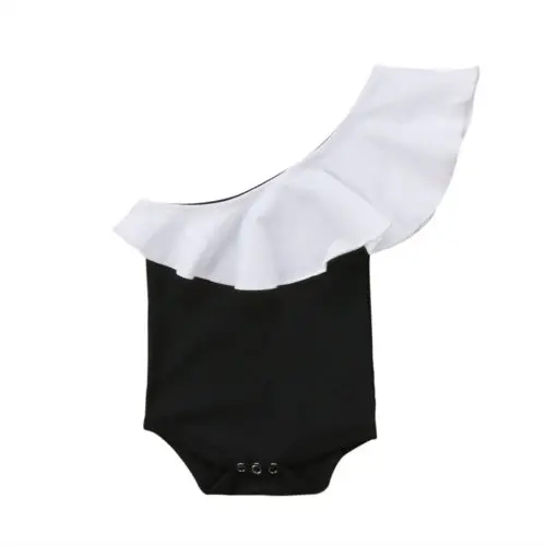 Детский слитный купальник с открытыми плечами оборками | Спорт и развлечения