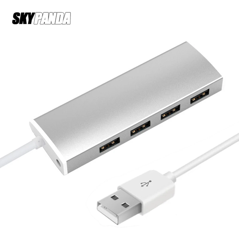Алюминиевый сплав USB2.0 концентратор 4 порта Серебряный Золотой USB сплиттер 30 см