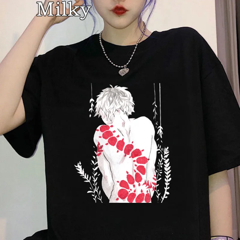 

Футболки в стиле аниме Харадзюку, футболки с рисунком сороконожки, женская футболка с коротким рукавом, женская футболка оверсайз, повседневная женская кавайная аниме одежда